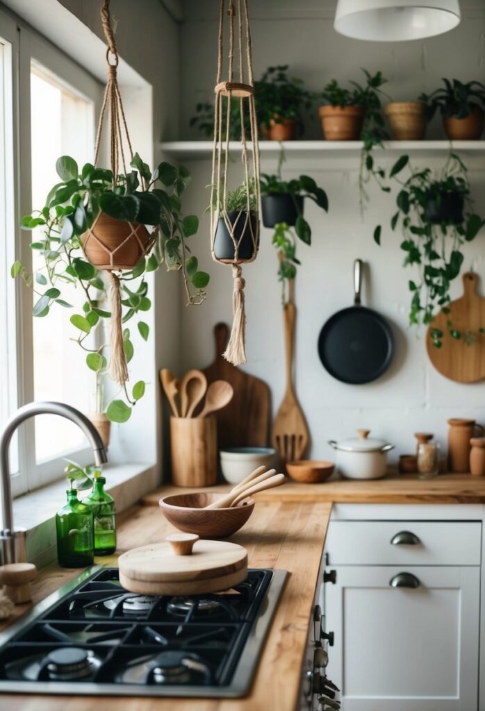 Natural wood kitchen utensils