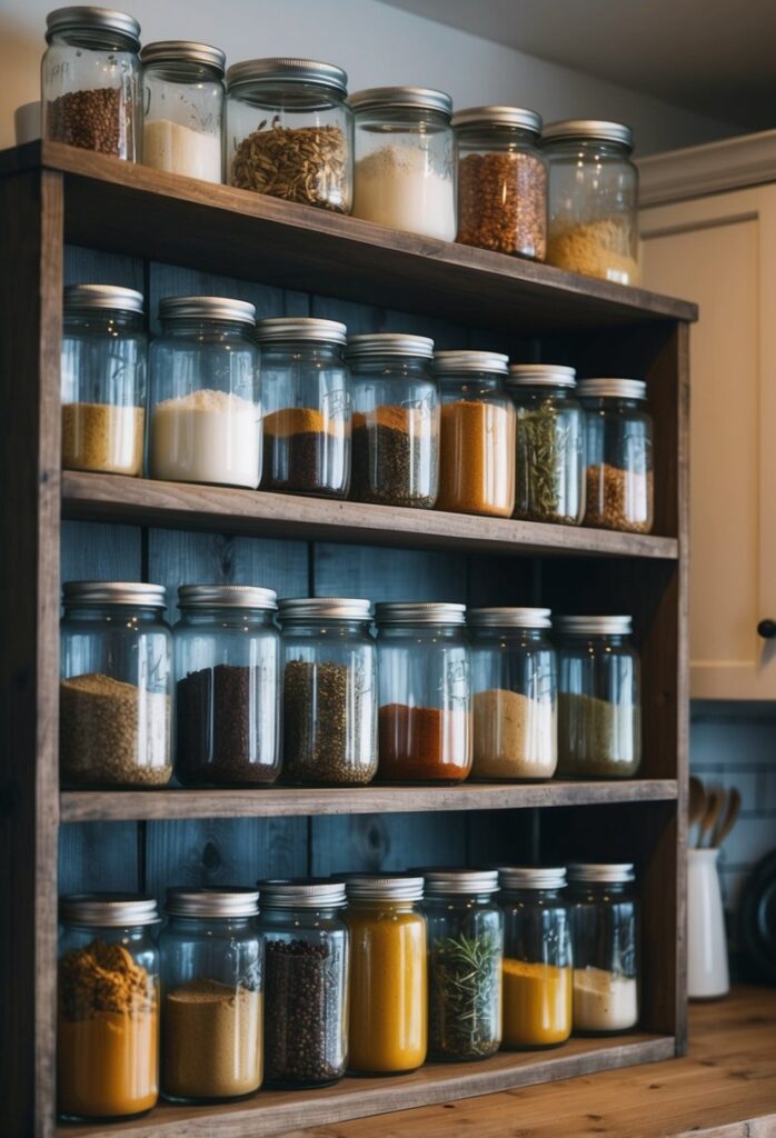 Vintage glass jars for kitchen storage