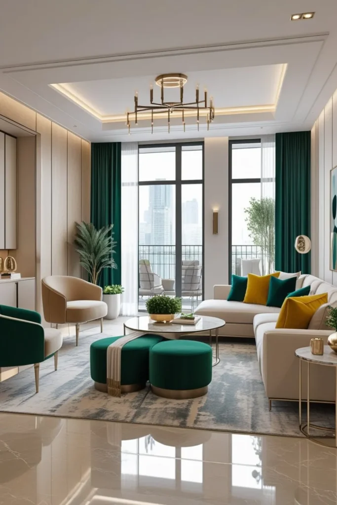 Neutral Color Base with Bold Accents