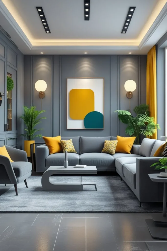 Cool Gray with Vibrant Accents