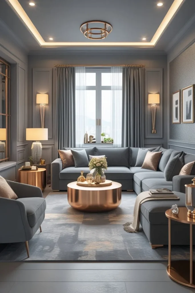 Gray with Warm Metallics