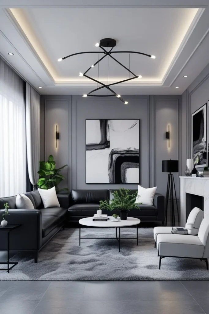 Gray with Black and White Accents