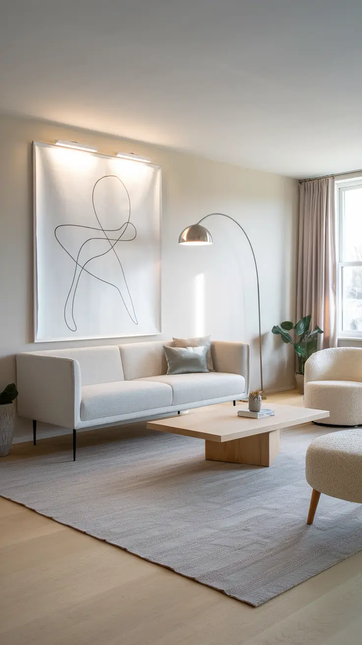 Light Grey Sofa Modern Minimalist Living Room