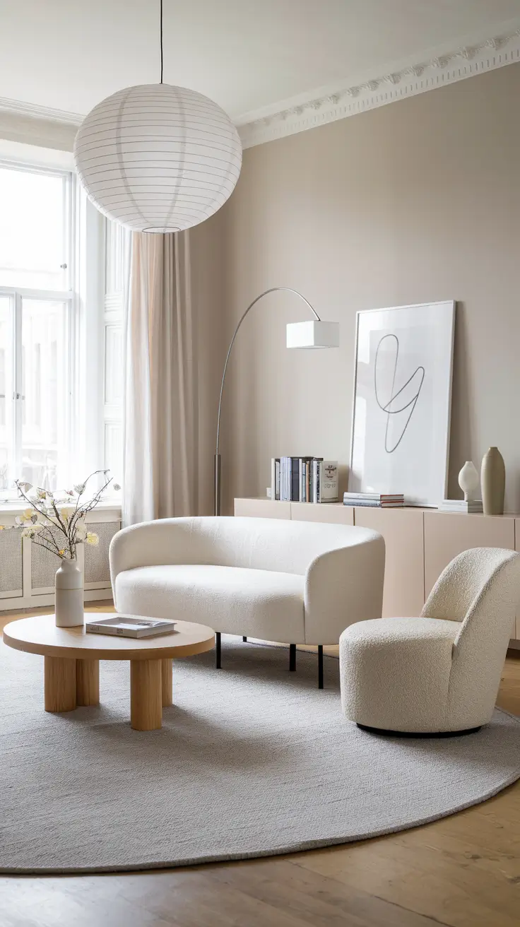 White Sofa Minimalist Living Room