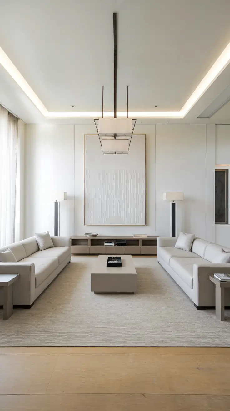 Two Sofa Modern Minimalist Living Room