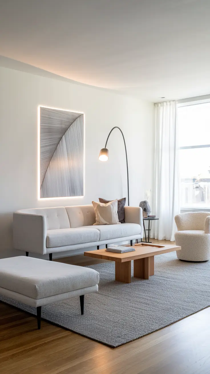 Light Grey Sofa Minimalist Living Room