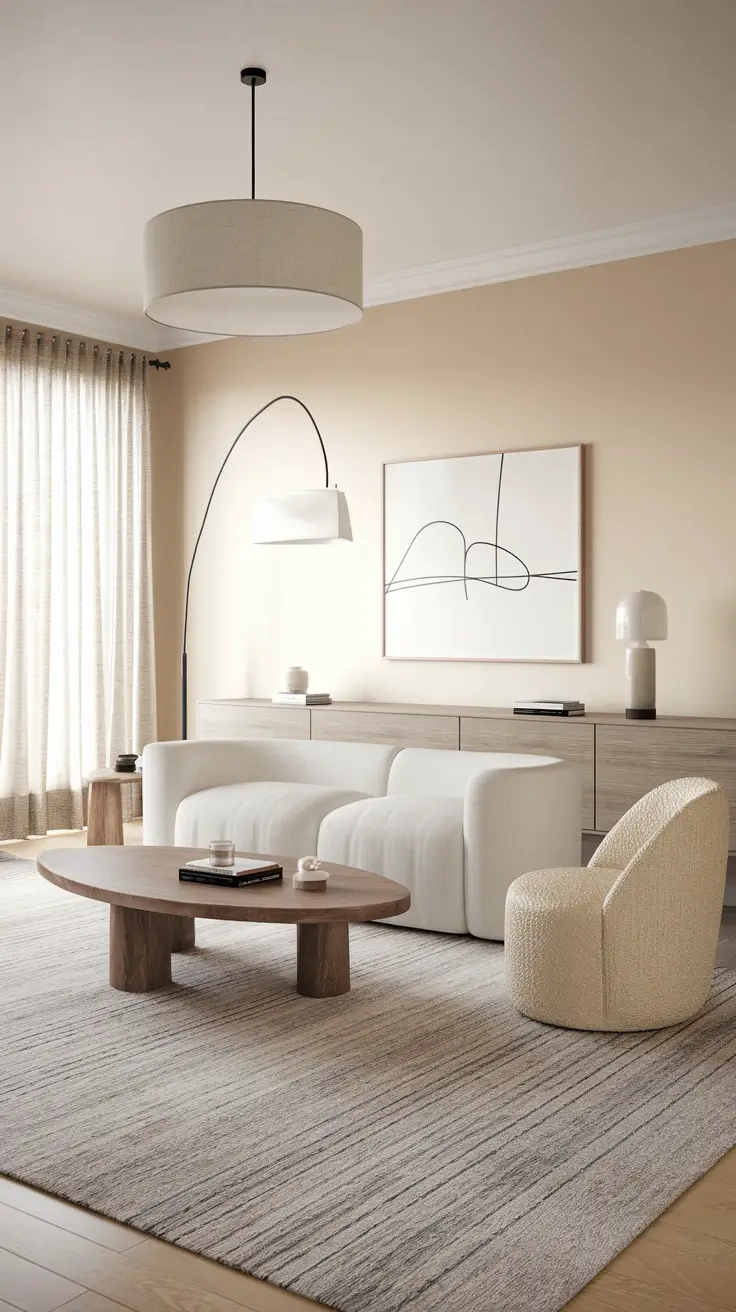 White Sofa Minimalist Living Room