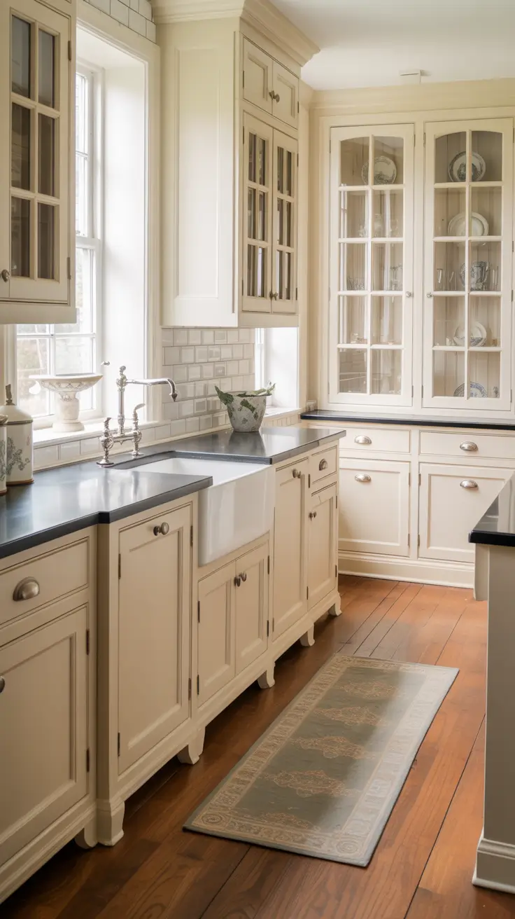 White Cabinets with Dover Walls