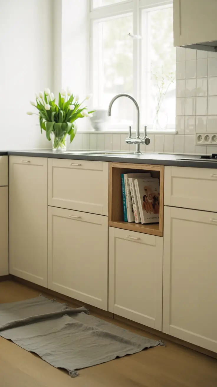 Scandinavian Minimalist White Kitchen Cabinets