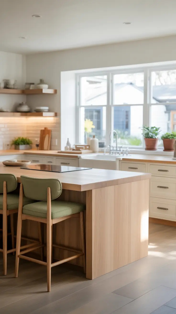 Wood and White Kitchen Cabinets