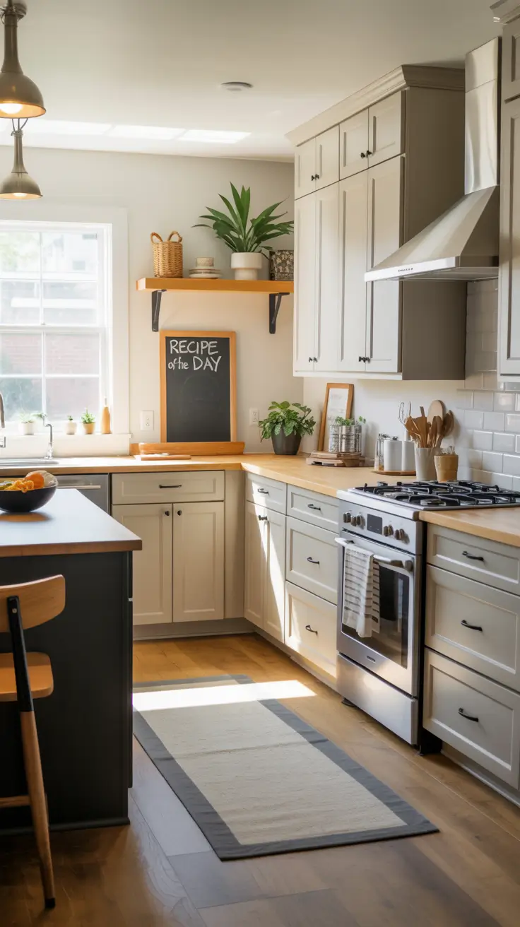 White Cabinets with Black Accents