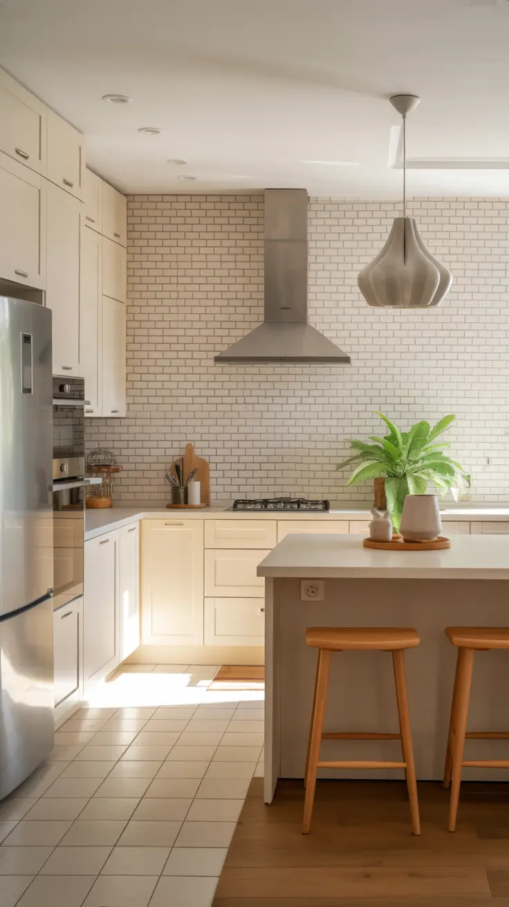 Small Kitchen with White Cabinets