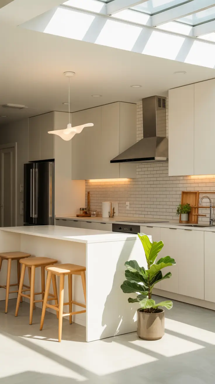 Compact White Kitchen Cabinets with Efficient Layout