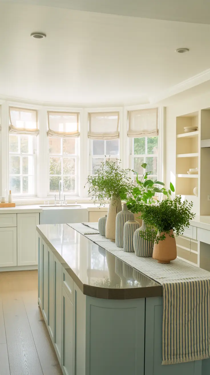 Natural Light in White Kitchen Cabinets