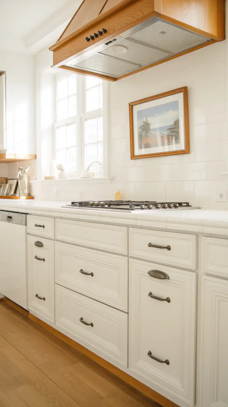 White Cabinets with Statement Hardware