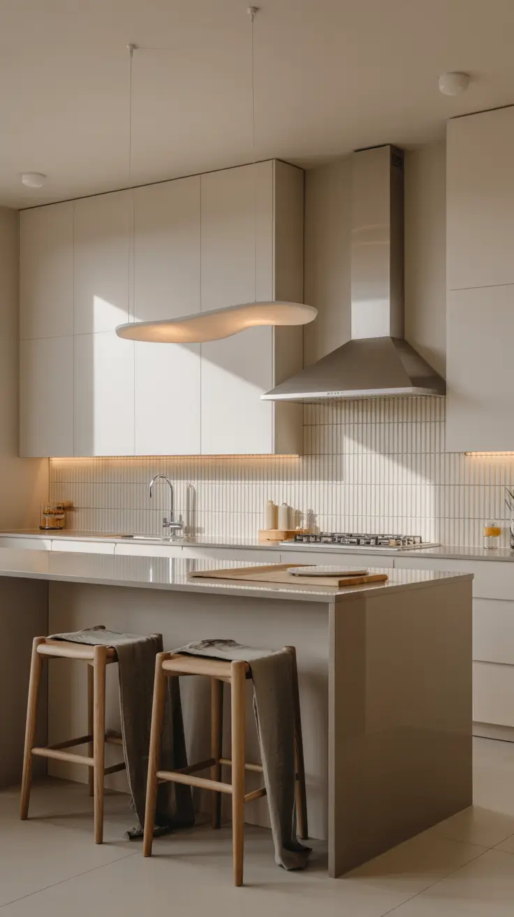 Contemporary Elegant White Kitchen Cabinets