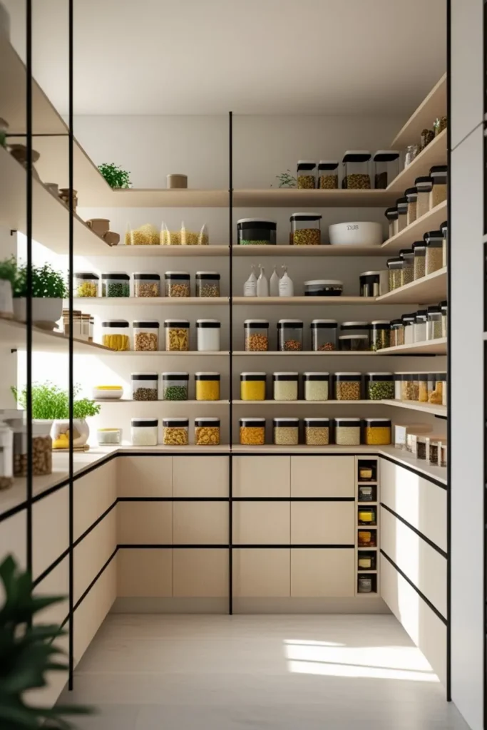Transparent Containers for Pantry Organization