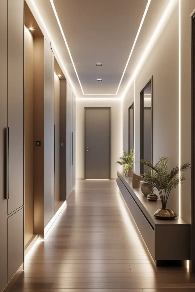 Clutter-Free Corridor with Integrated Hidden Storage