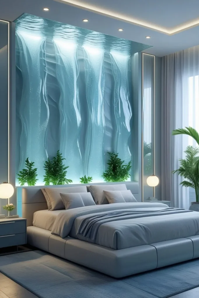 Faux Waterfall Headboard for Fluid Drama