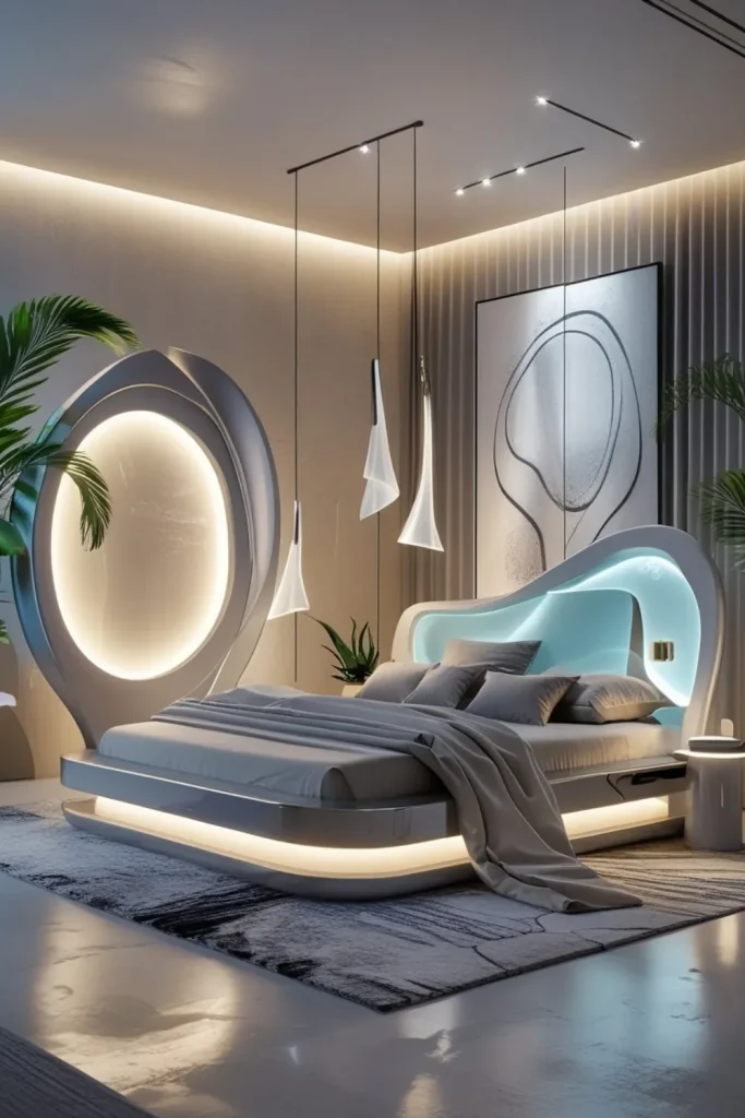 Abstract Art Bed Frames for Sculptural Sleep