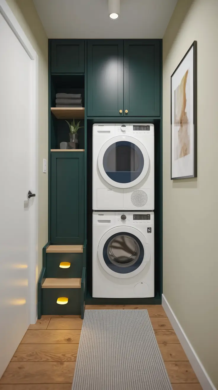 Stacked Washer Dryer Vertical Storage