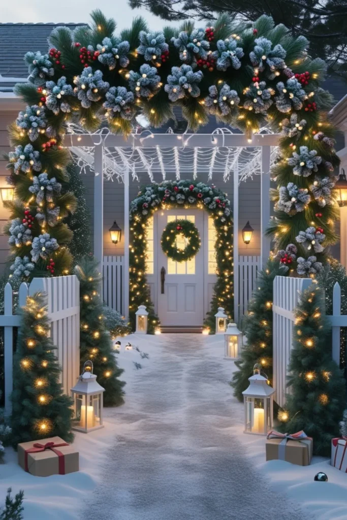 Flocked Wreath Display on Fences or Gates