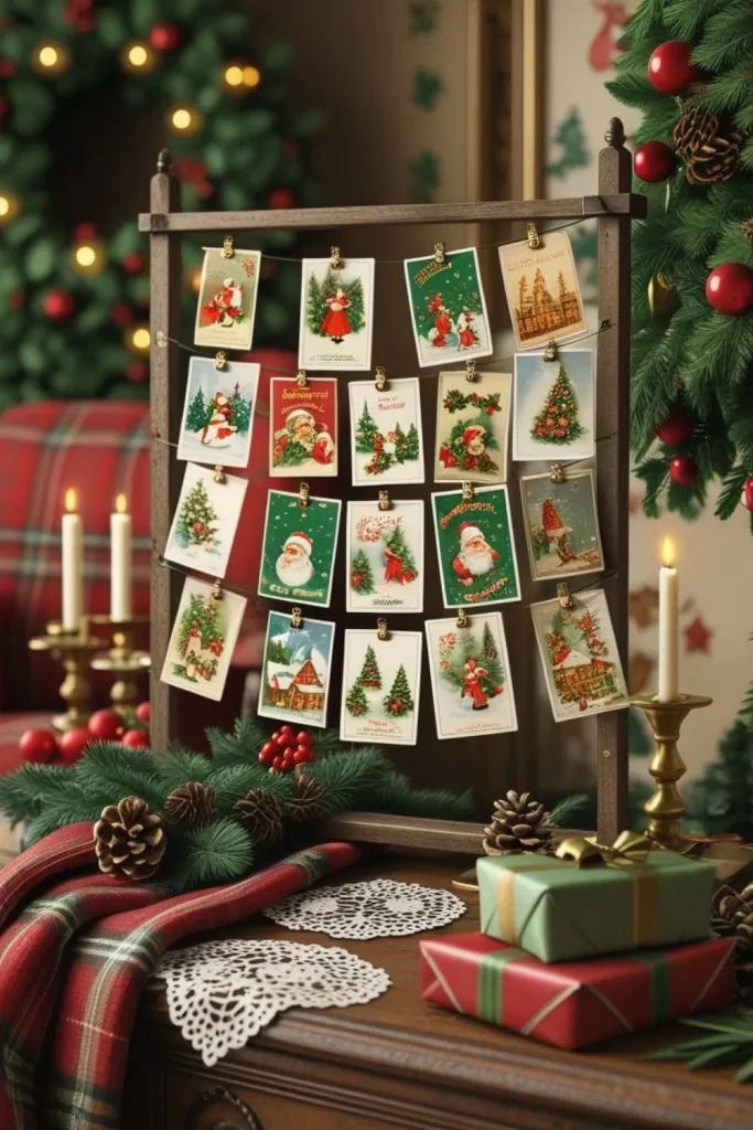 Sentimental Vintage Christmas Card Displays