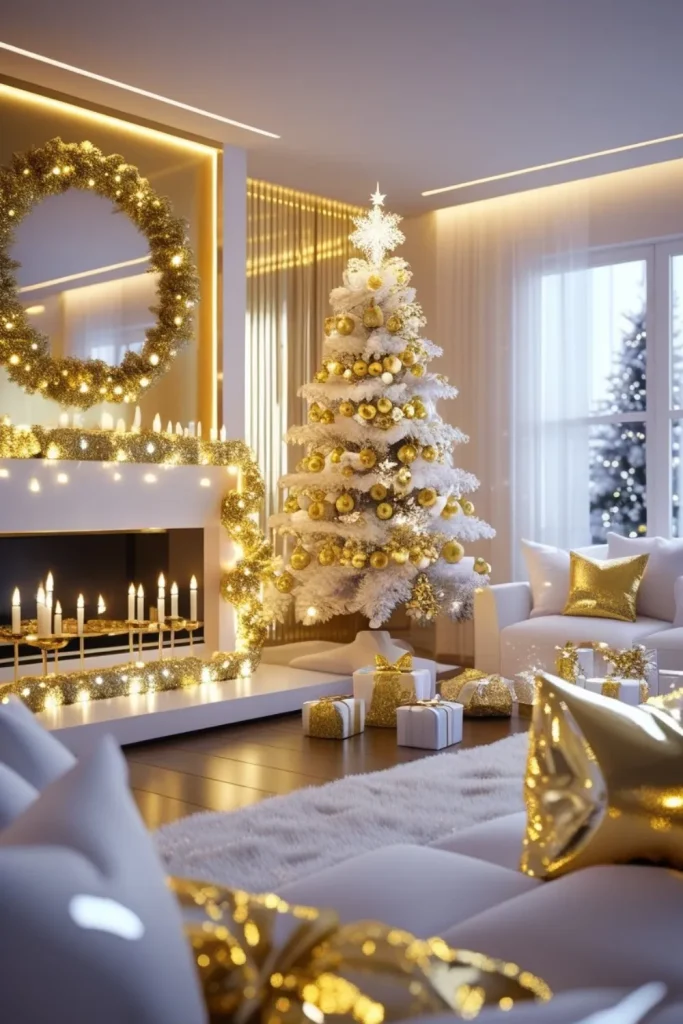 Glam Gold and White Christmas Glow Glam Gold and White Christmas Glow