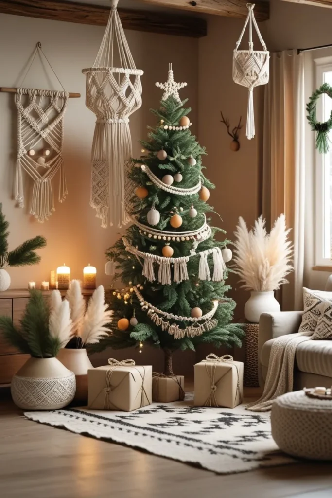 Boho Christmas with Macramé Touches Boho Christmas with Macramé Touches