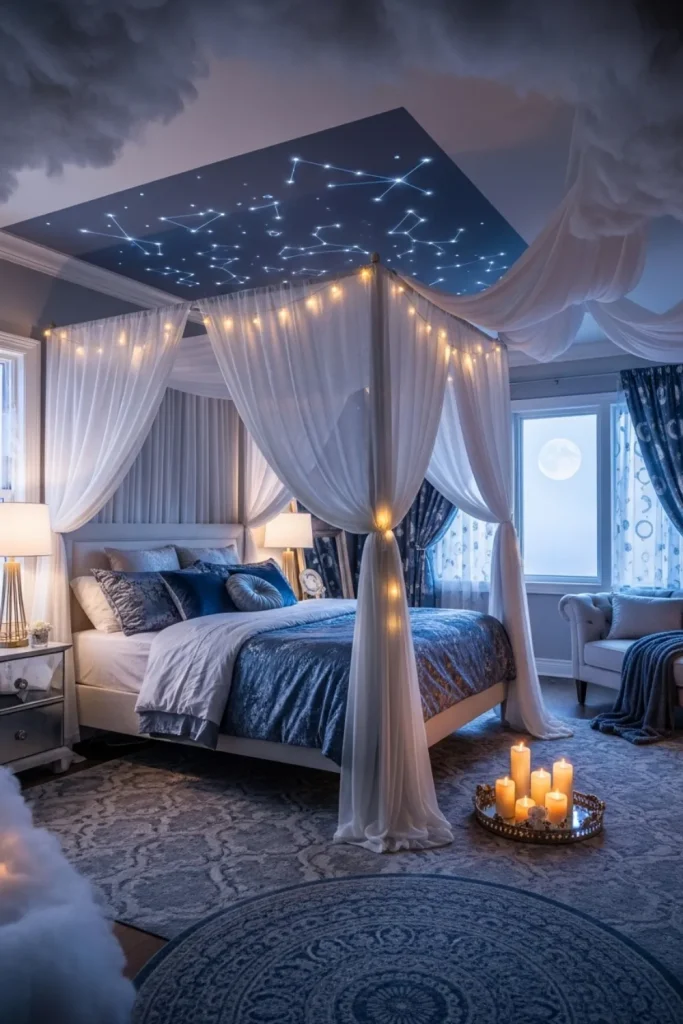 Fairy Light Canopy Bedroom