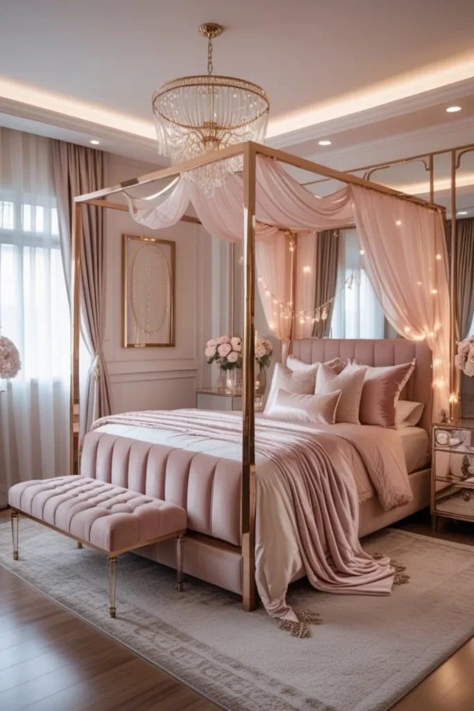Metallic Canopy Bedroom