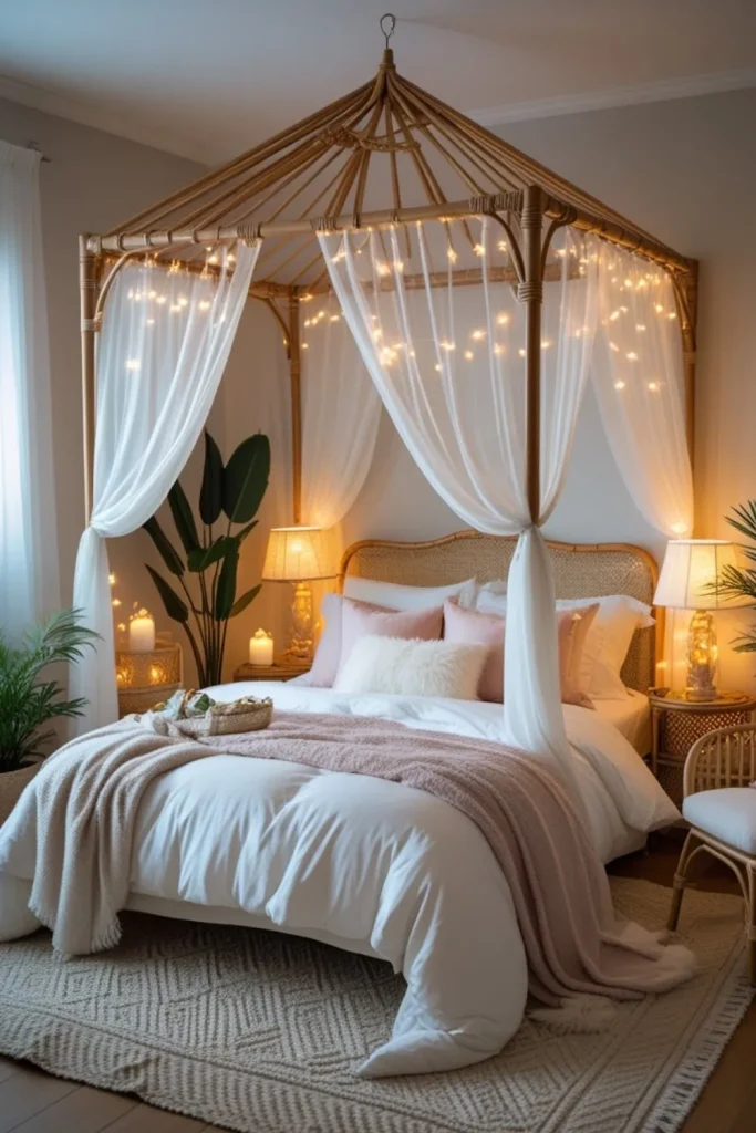Rattan Canopy Bedroom