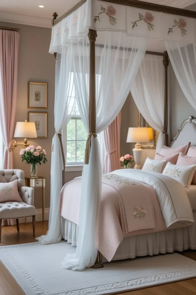 Embroidered Canopy Bedroom