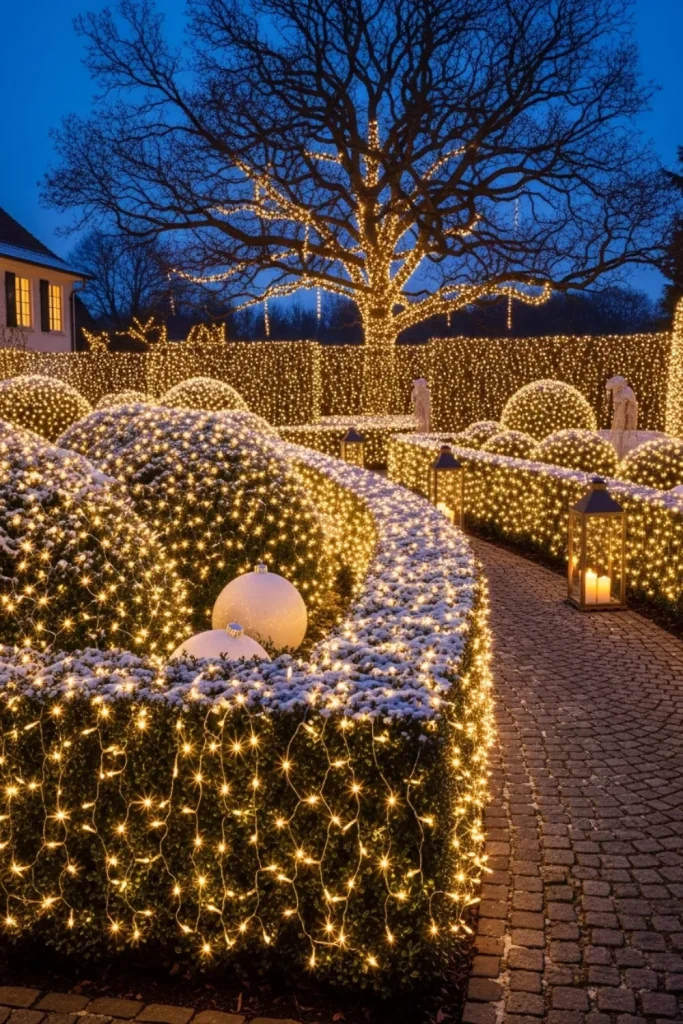 25 Christmas Lights Décor Ideas to Illuminate Your Holiday Luminous Net Lights for Shrubs