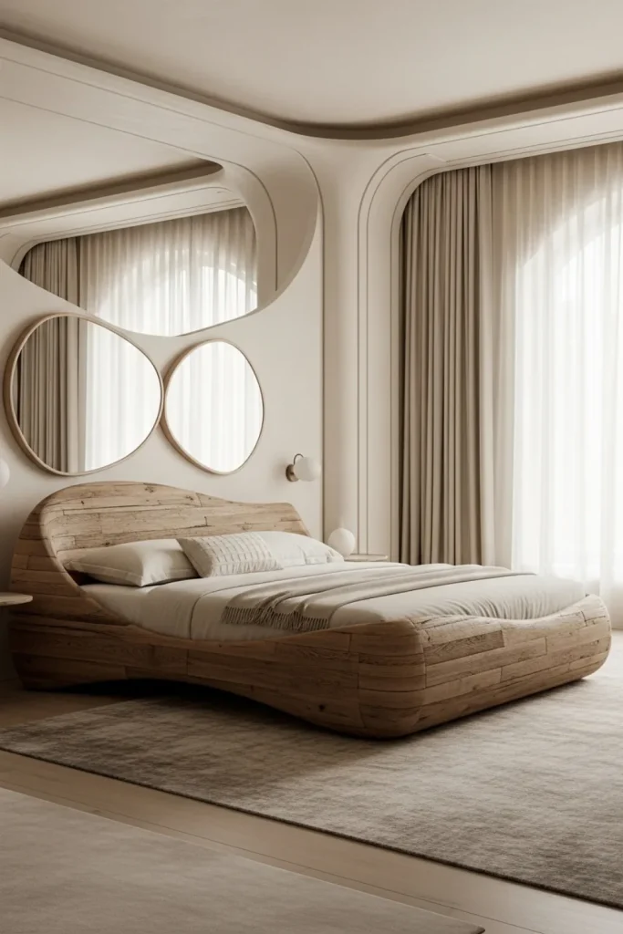 Sculptural Bed Frames with Organic Curves Artful Bed Frames with Natural Silhouettes