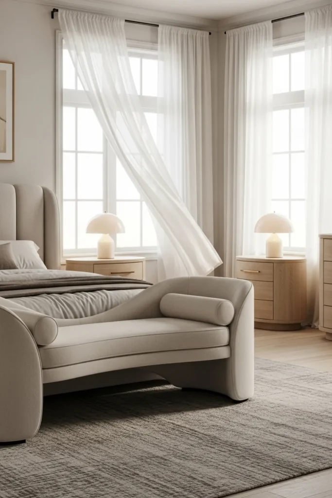 Curved Furniture in Bedroom Soft Curved Furniture