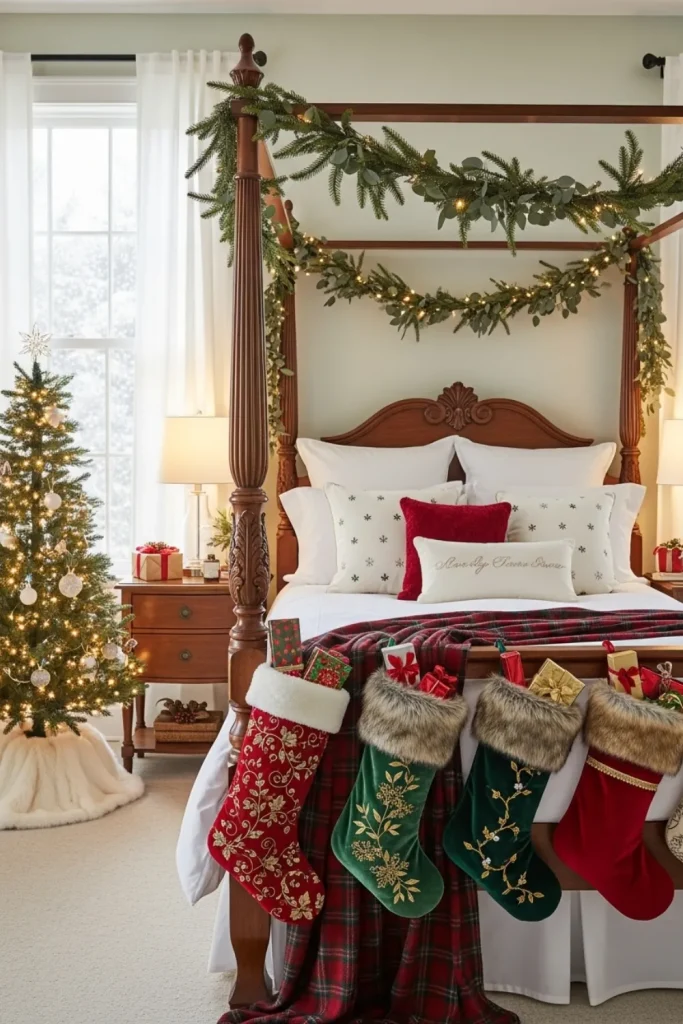 Stockings on Bedposts Stockings Hanging on Bedposts