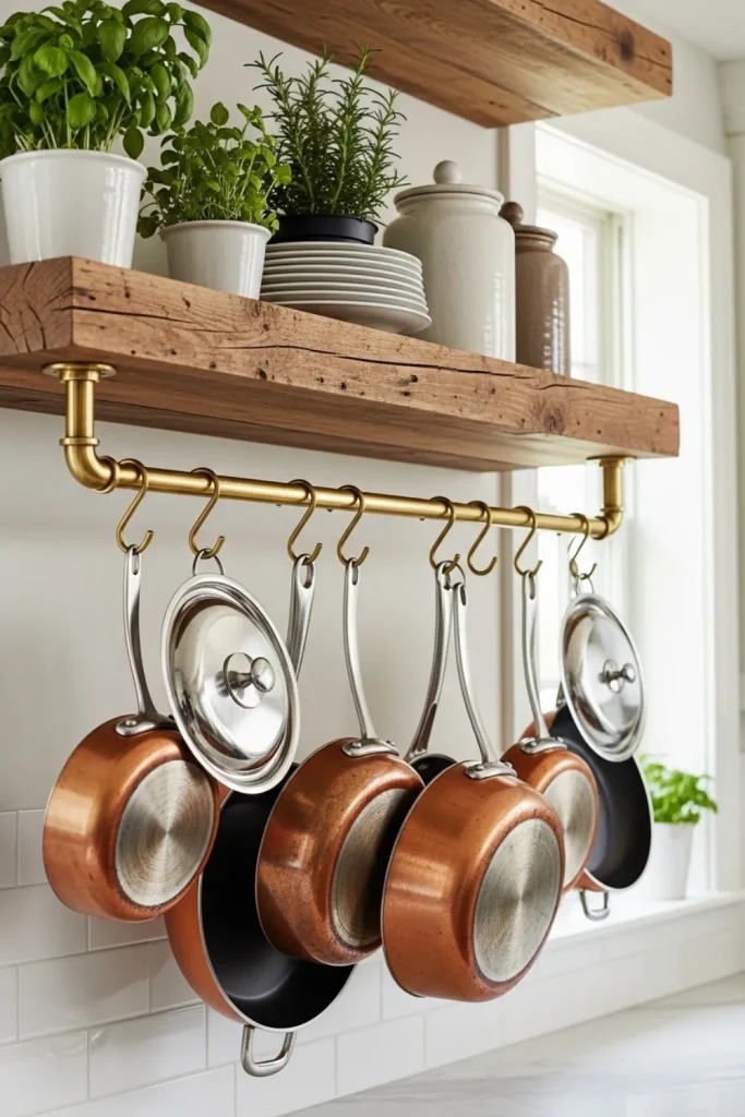 Pot Rack from a Towel Bar