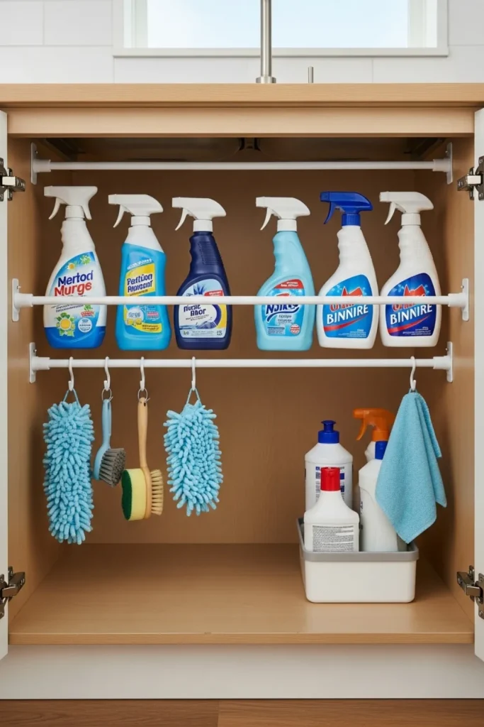 Tension Rod Under the Sink