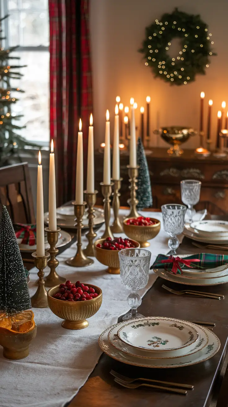 Vintage Christmas Table Setting