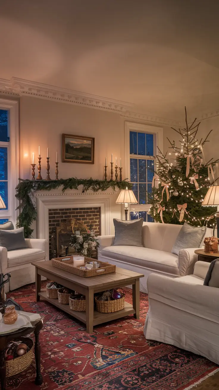 Cozy Vintage Christmas Living Room