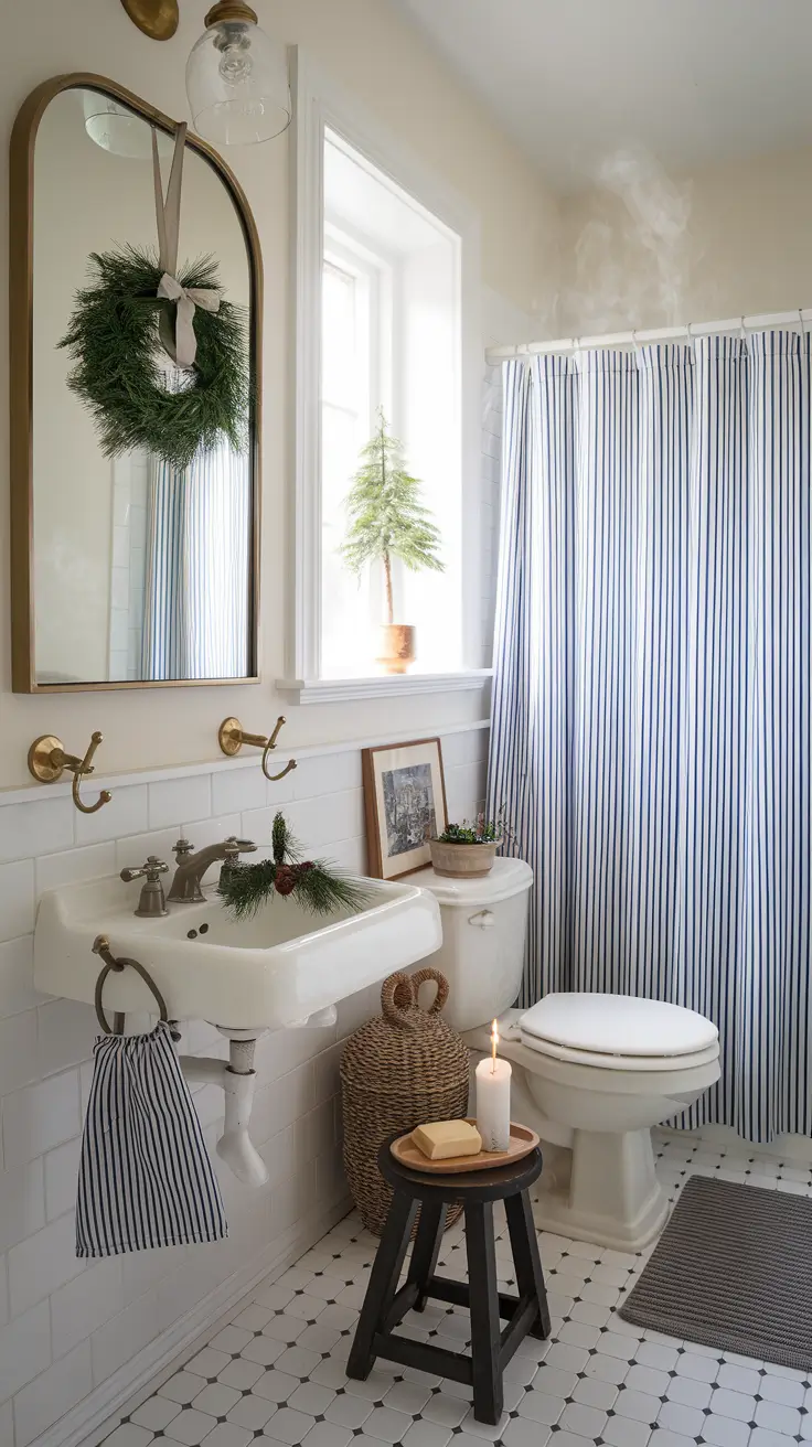 Vintage Christmas Bathroom Decor