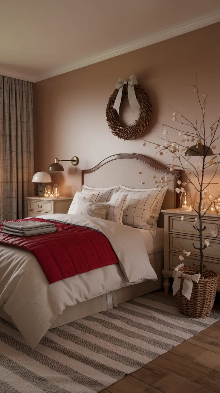 Cozy Vintage Christmas Bedroom Decor