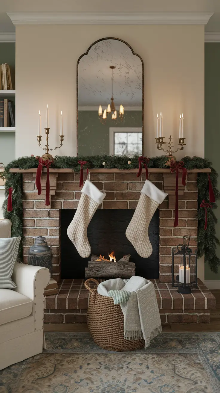 Cozy Vintage Christmas Fireplace