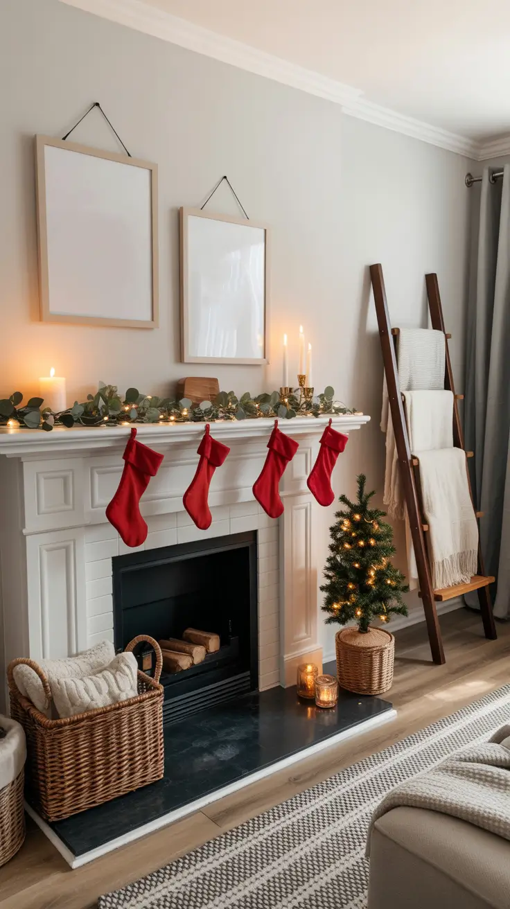 Easy DIY Christmas Mantle Decor