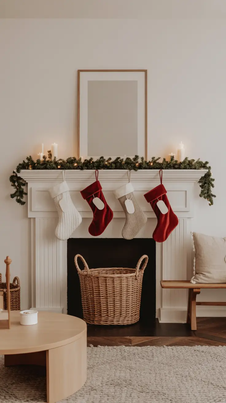 Christmas Stocking Mantle Display