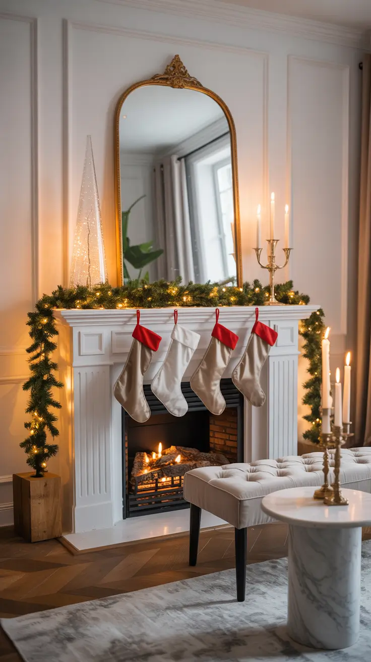 Glamorous Christmas Mantle Decor