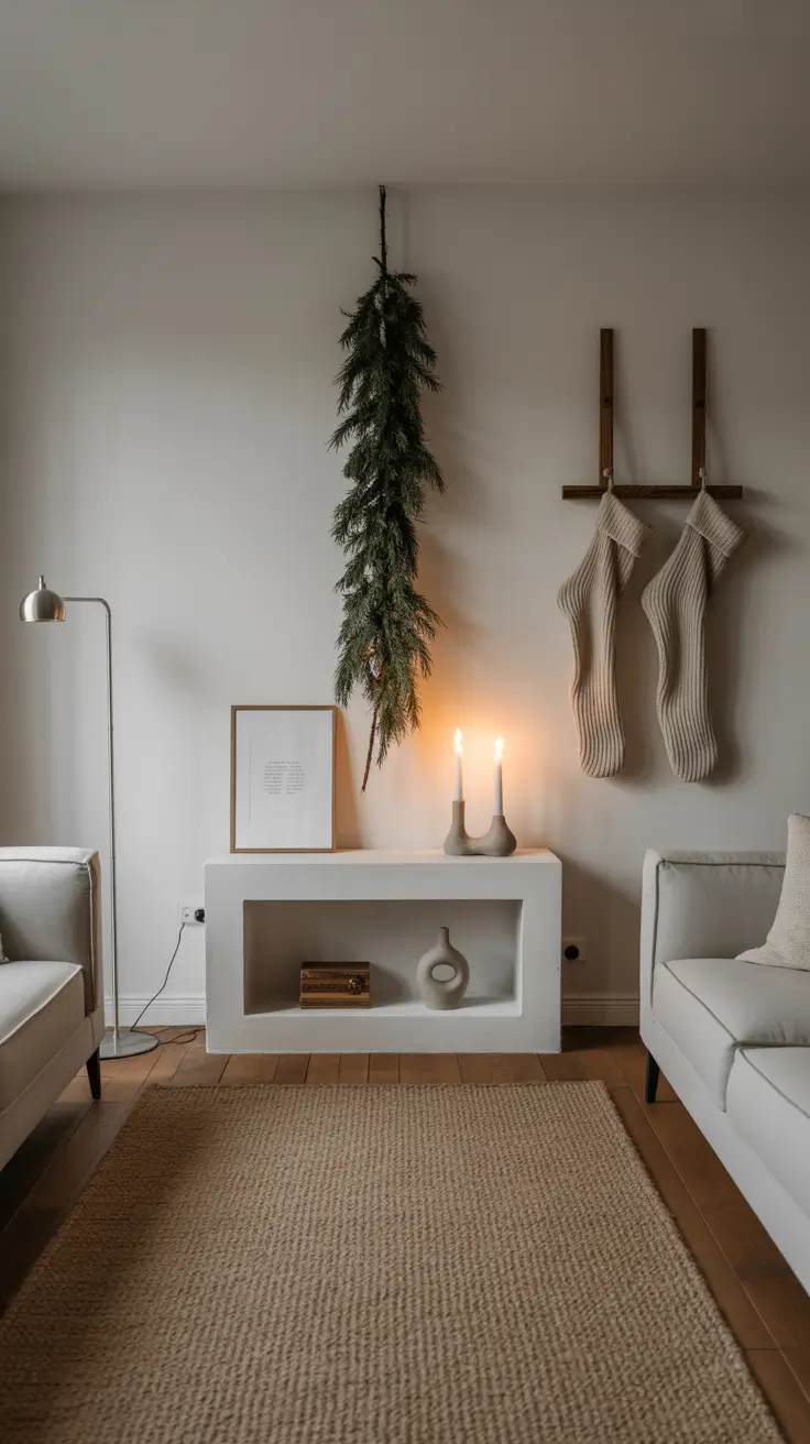 Minimalist Christmas Mantle Decor