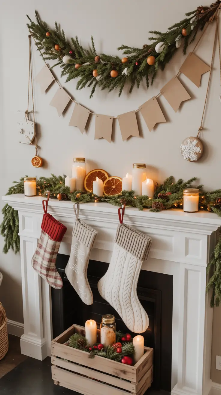 Handmade Christmas Mantle Decor