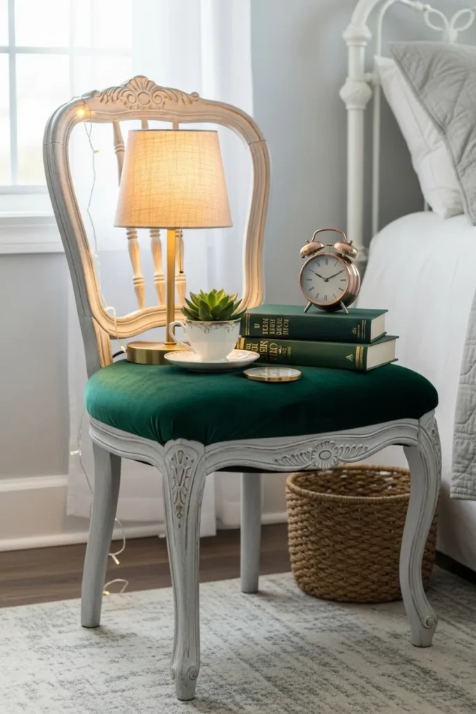 Chair Turned Nightstand